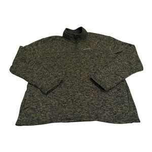 Eddie Bauer Mens‎ XL Green Marled Quarter Zip Fleece Pullover Sweater